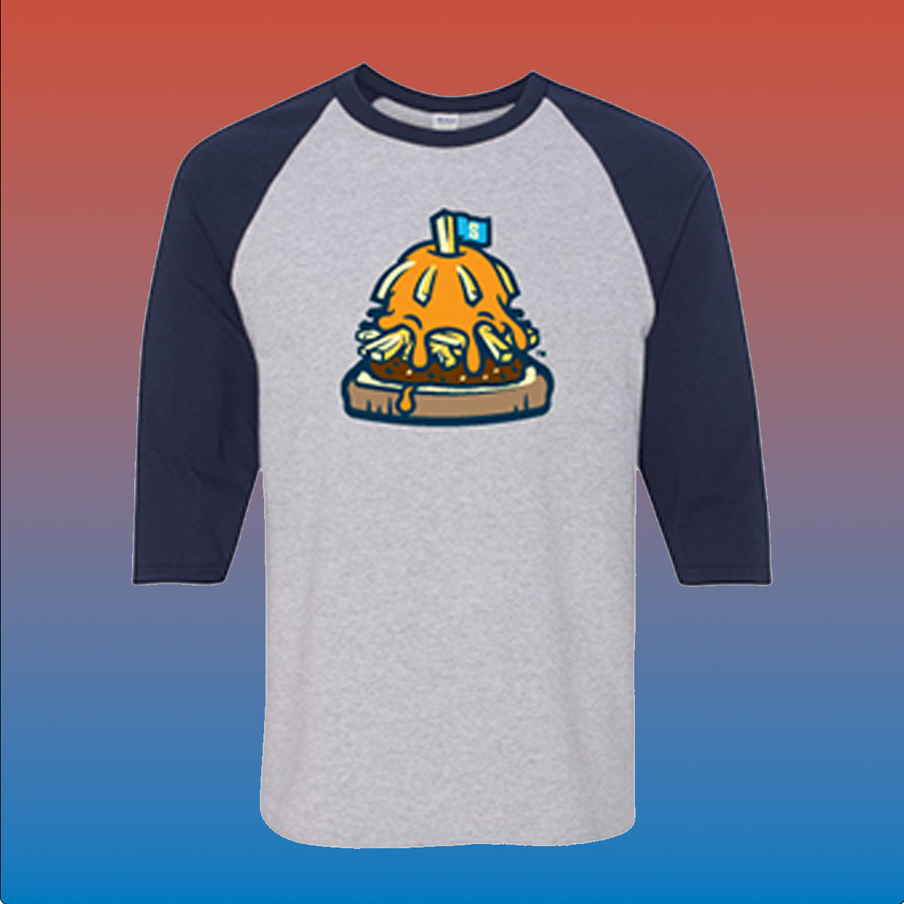 Grey Raglan Capitol Horseshoe Logo T-Shirt