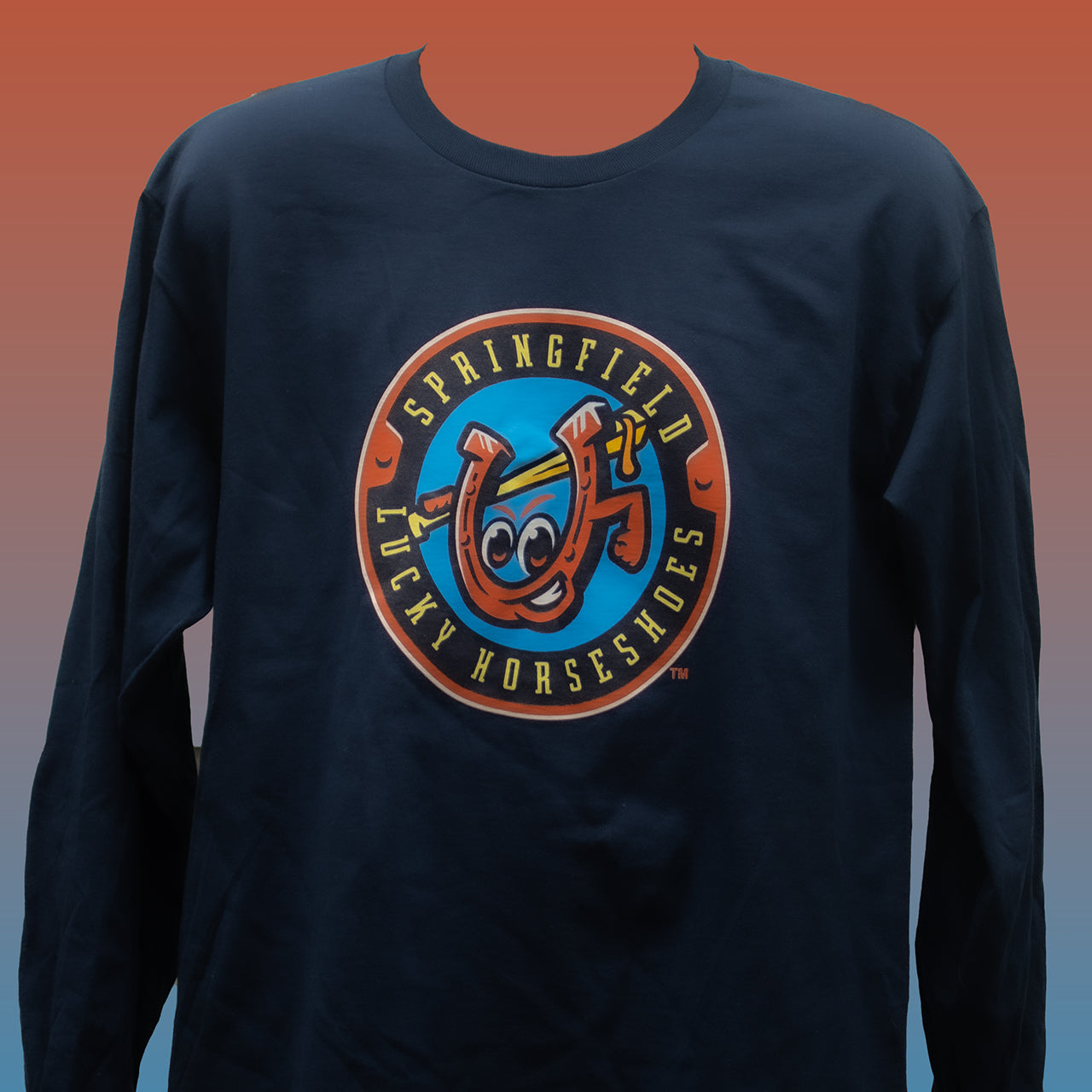 Springfield Lucky Horseshoes Navy long sleeved T-Shirt