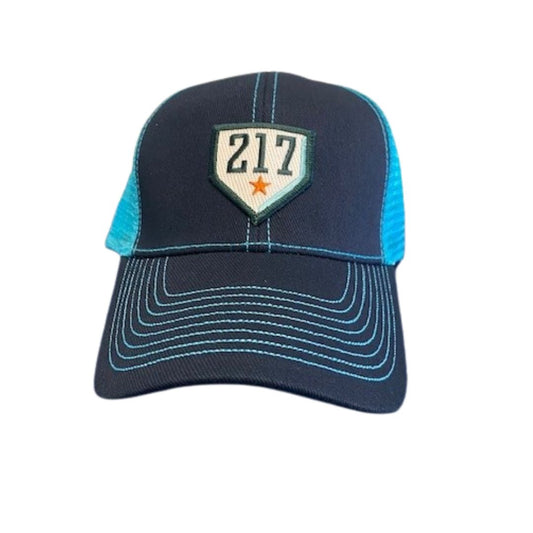 217 Navy and Teal Trucker Hat