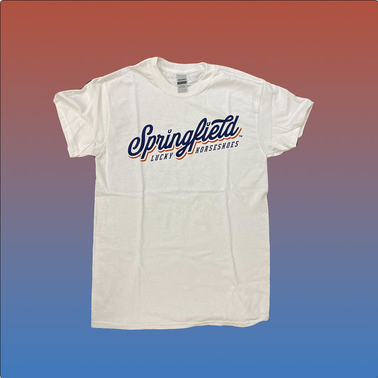 White Springfield Script Logo T-Shirt