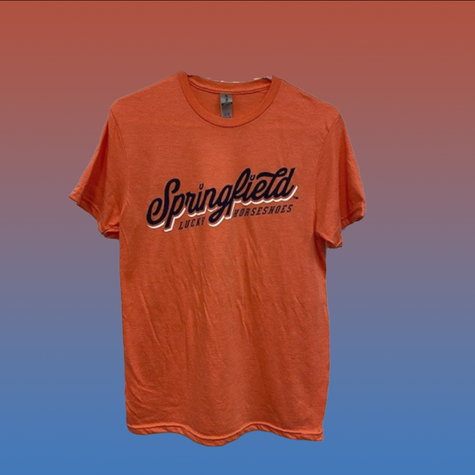 Heather Orange Springfield Wordmark T-Shirt